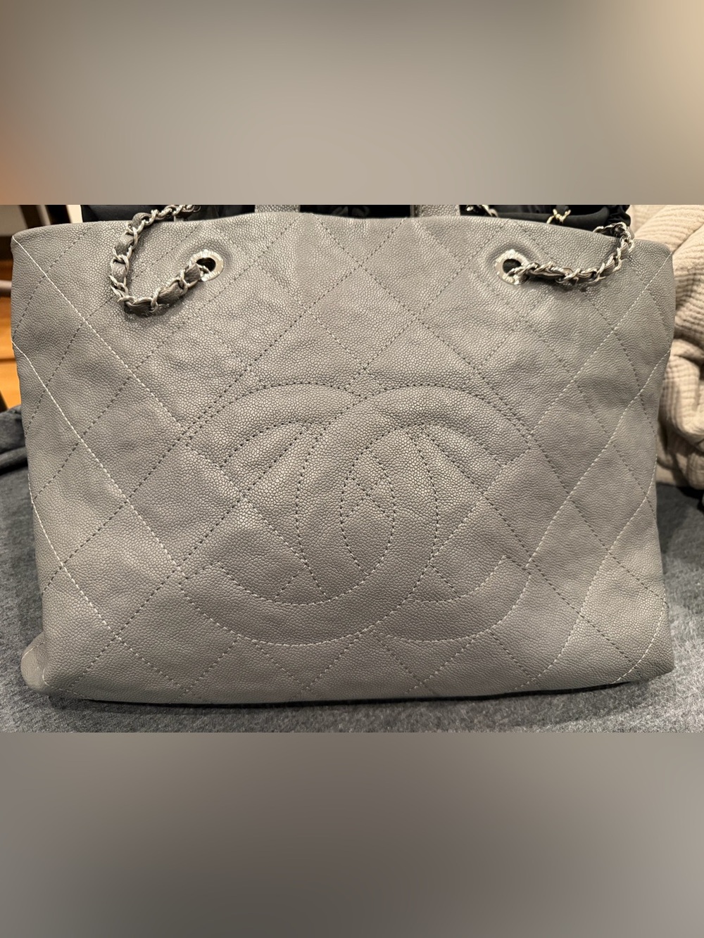 Chanel Large Gray CC Tote